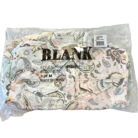 BlankNYC Coming Through Women’s Paisley Print Button Up Shacket Size M NWT - Picture 1 of 9